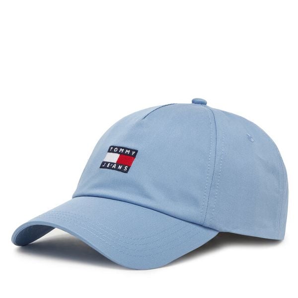 Czapka z daszkiem Tommy Jeans. Niebieskie czapki z daszkiem Tommy Jeans, bez wzorów, z jeansu. Za 119.99 zł.