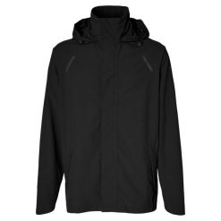 Kombinezon przeciwdeszczowy na rower Hoga, czarny. Czarne kombinezony BASIL, bez wzorów, sportowe, bez kołnierzyka, bez ramiączek. Za 459.00 zł.