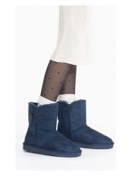 ISLAND BOOT Botki zimowe "Emmy" w kolorze granatowym rozmiar: 36. Niebieskie botki Island Boot, bez wzorów, z materiału, bez obcasa, bez zapięcia. Za 120.93 zł.