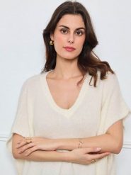 CXL by Christian Lacroix Sweter w kolorze kremowym rozmiar: onesize. Brązowe swetry CXL by Christian Lacroix, bez wzorów, z wełny, bez ramiączek. Za 217.02 zł.