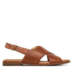 Sandały Pikolinos. Brązowe sandały Pikolinos, bez wzorów, bez obcasa, na płaskiej podeszwie, bez zapięcia. Za 489.99 zł.