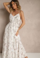 Brązowa Sukienka z Cienkimi Ramiączkami z Wiskozą i Lnem Sortta. Brązowe sukienki Renee, na co dzień, l, bez wzorów, z wiskozy, eleganckie, bez kołnierzyka, bez ramiączek, maxi, proste. W wyprzedaży za 119.99 zł.