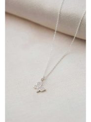 Miu Silver Srebrny naszyjnik z zawieszką - dł. 42 cm rozmiar: onesize. Szare naszyjniki Miu Silver, z materiału, z cyrkonią, srebrne. Za 56.99 zł.