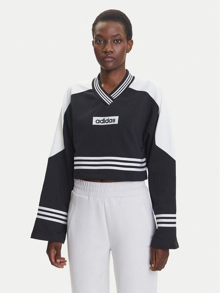 Adidas Bluza Blocking JW7273 Czarny Loose Fit. Czarne bluzy adidas, m, bez wzorów, z bawełny, bez kaptura. Za 309.99 zł.