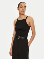 IVY OAK Top Klara Rose IO1100X2362 Czarny Slim Fit. Czarne topy IVY & OAK, l, bez wzorów, z bawełny, bez kołnierzyka, bez ramiączek. Za 129.99 zł.
