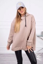Bluza ocieplana z suwakiem na boku ciemno beżowa. Brązowe bluzy KESI, l, bez wzorów, z bawełny, bez ramiączek, bez kaptura. Za 250.94 zł.