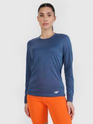 4F Koszulka w kolorze granatowym do narciarstwa biegowego rozmiar: S. Niebieskie t-shirty sportowe 4f, s, bez wzorów, z materiału, bez ramiączek, na fitness i siłownię. Za 76.95 zł.