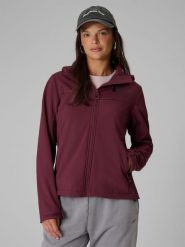 4F Kurtka softshell wiatroodporna damska - burgundowa L. Czerwone kurtki 4f, l, bez wzorów, z softshellu, bez kaptura. Za 299.99 zł.