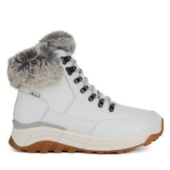 Botki Rieker. Brązowe botki Rieker, bez wzorów, bez obcasa, na płaskiej podeszwie, bez zapięcia. Za 349.99 zł.