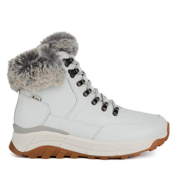 Botki Rieker. Brązowe botki Rieker, bez wzorów, bez obcasa, na płaskiej podeszwie, bez zapięcia. Za 349.99 zł.