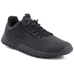 Półbuty sportowe barefoot elastyczne czarne LOTTO 2401980U. Czarne buty sportowe lifestyle Lotto, bez wzorów, ze skóry ekologicznej, biznesowe, bez zapięcia. Za 159.00 zł.
