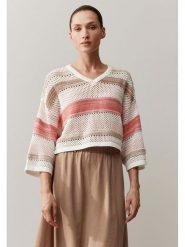 More & More Sweter w kolorze beżowo-jagodowym rozmiar: 34. Brązowe swetry More & More, bez wzorów, bez ramiączek. Za 158.10 zł.