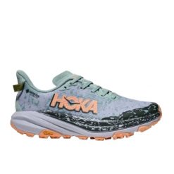 Buty do biegania damskie Hoka One One Speedgoat 6 GTX. Szare buty do biegania HOKA, bez wzorów, z materiału, bez zapięcia, do biegania. Za 1,265.06 zł.