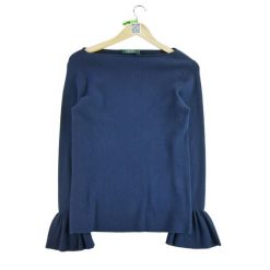 Second life - Damski sweter w kolorze granatowym - Stan bardzo dobry. Niebieskie swetry Ralph Lauren, bez wzorów, bez ramiączek. Za 114.98 zł.