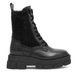 Botki Badura. Czarne botki Badura, bez wzorów, bez obcasa, na płaskiej podeszwie, bez zapięcia. Za 249.99 zł.