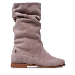 Botki Maciejka. Brązowe botki Maciejka, bez wzorów, bez obcasa, na płaskiej podeszwie, bez zapięcia. Za 269.99 zł.