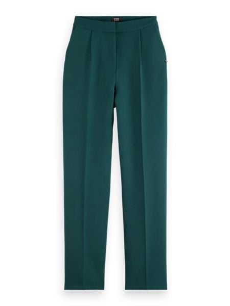 Scotch & Soda Spodnie w kolorze morskim rozmiar: W31/L32. Niebieskie spodnie materiałowe Scotch & Soda, bez wzorów, z materiału, z podwyższonym stanem. Za 179.22 zł.