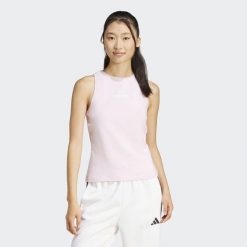 Koszulka fitness bez rękawów damska ADIDAS. T-shirty sportowe adidas, s, bez wzorów, z bawełny, bez ramiączek, na fitness i siłownię. Za 89.99 zł.