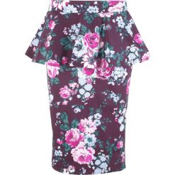 Spódnica z baskinką, z kolekcji Maite Kelly bonprix czarny bez w kwiaty. Spódnice marki bonprix. Za 54.99 zł.