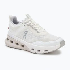 Buty treningowe damskie On Cloudnova X white/glacier. Białe buty treningowe On, bez wzorów, bez zapięcia, na fitness i siłownię. Za 739.99 zł.