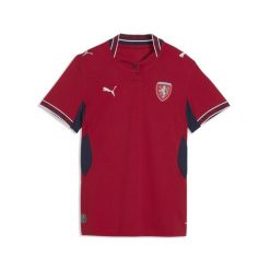 Damska koszulka domowa reprezentacji Czech 2026 PUMA. Czerwone t-shirty sportowe Puma, m, bez wzorów, z materiału, bez ramiączek, do piłki nożnej. Za 329.00 zł.
