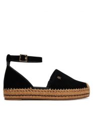 Tommy Hilfiger Espadryle Th Platform Espad Suede Strap FW0FW09144 Czarny. Czarne espadryle Tommy Hilfiger, bez wzorów, ze skóry, bez obcasa. Za 409.99 zł.
