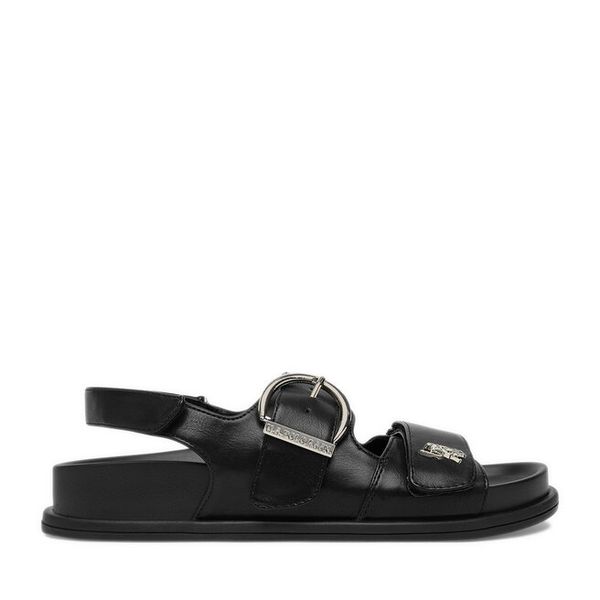 Sandały U.S. Polo Assn. Czarne sandały U.S. Polo Assn., bez wzorów, bez obcasa, na płaskiej podeszwie, bez zapięcia. Za 224.99 zł.