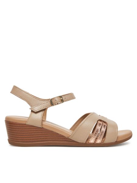 Lasocki Sandały WB-ELIA-02 Beżowy. Brązowe sandały Lasocki, bez wzorów, ze skóry, bez obcasa, na koturnie, bez zapięcia. Za 159.99 zł.