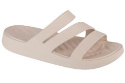 Klapki damskie Crocs 209587160. Brązowe klapki Crocs, bez wzorów, z materiału, bez obcasa, bez zapięcia. Za 256.00 zł.