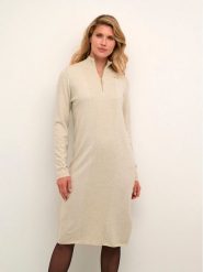 Cream Sukienka dzianinowa Crdela Knit 10611862 Beżowy Straight Fit. Brązowe sukienki Cream, xs, bez wzorów, z dzianiny, bez kołnierzyka, bez ramiączek. Za 189.99 zł.