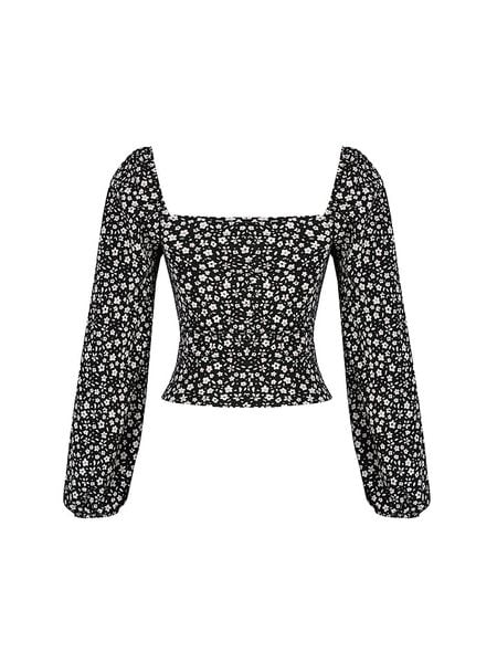 Trendyol Bluzka w kolorze czarnym rozmiar: S. Czarne bluzki Trendyol, s, bez wzorów, bez kołnierzyka, bez ramiączek. Za 48.16 zł.