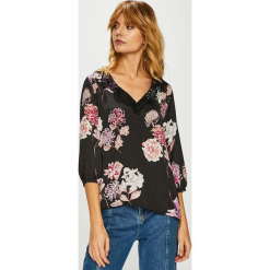 Jacqueline de Yong - Bluzka. Czarne bluzki Jacqueline de Yong, bez wzorów, z poliesteru, casualowe, bez kołnierzyka, bez ramiączek. W wyprzedaży za 49.90 zł.