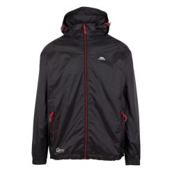 Kurtka Unisex Qikpac X Rozpinana. Czarne kurtki przeciwdeszczowe Trespass, na jesień, m, bez wzorów, z materiału, z kapturem, trekkingowe. Za 160.99 zł.