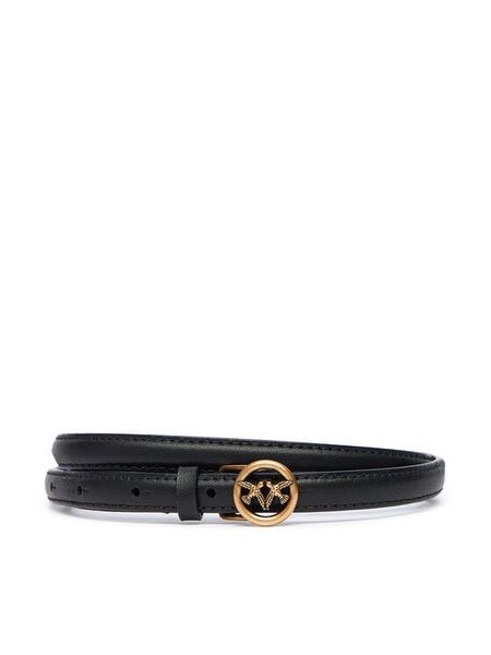 PINKO Pasek Damski Thin Belt H1 AI 25-26 PLT01 105481 A0F1 Czarny. Czarne paski Pinko, bez wzorów, ze skóry. Za 429.99 zł.