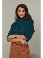 Joséfine Sweter "Mahouca" w kolorze ciemnozielonym rozmiar: M. Zielone swetry Joséfine, m, bez wzorów, z kaszmiru, bez ramiączek. Za 209.82 zł.