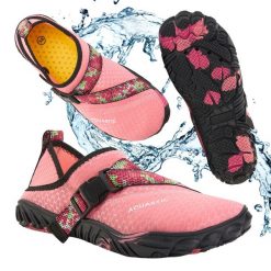Buty do wody damskie AQUASTIC Gatun. Czerwone buty treningowe AQUASTIC, na lato, bez wzorów, z gumy, bez zapięcia, do pływania. Za 69.99 zł.