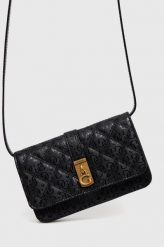 Guess torebka kolor czarny. Czarne listonoszki Guess, z aplikacjami, na ramię, bez dodatków. Za 439.99 zł.