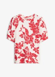 T-shirt z miękkiej mieszanki wiskozy. Białe t-shirty bonprix, bez wzorów, z wiskozy, bez kołnierzyka, bez ramiączek. Za 44.99 zł.