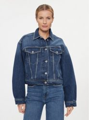 Pepe Jeans Kurtka jeansowa Turner Sparkle PL402328 Granatowy Relaxed Fit. Niebieskie kurtki Pepe Jeans, m, bez wzorów, z bawełny, bez kaptura. Za 399.99 zł.