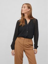Vila Koszula Chikka 14082977 Czarny Regular Fit. Czarne koszule Vila, xxl, bez wzorów, z syntetyku, bez kołnierzyka, bez ramiączek. Za 199.99 zł.