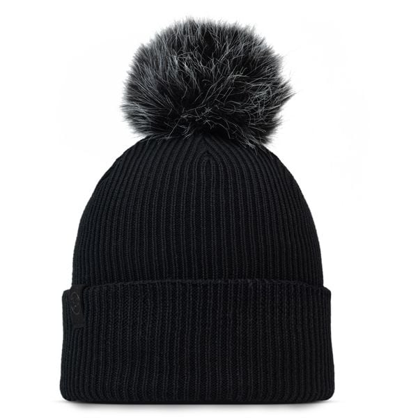 Czapka BUFF KNITTED BEANIE KESHA. Czarne czapki zimowe Buff, bez wzorów, z materiału, eleganckie. Za 219.90 zł.