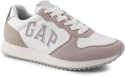 Damskie buty sneakersy sportowe GAP NASHVILLE ARCH LOGO. Białe buty treningowe GAP, bez wzorów, z gumy, bez zapięcia, trekkingowe. Za 159.00 zł.