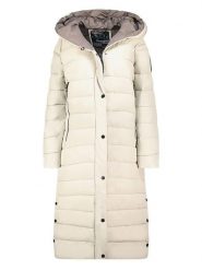 Geographical Norway Płaszcz pikowany w kolorze kremowym rozmiar: XL. Brązowe płaszcze Geographical Norway, xl, bez wzorów, bez kaptura. Za 419.69 zł.