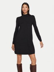 Vila Sukienka dzianinowa Comfy 14087511 Czarny Regular Fit. Czarne sukienki Vila, xl, bez wzorów, z dzianiny, bez kołnierzyka, bez ramiączek. Za 69.99 zł.