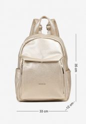 Złoty Plecak z Ozdobnym Napisem Niluvisa. Żółte plecaki Born2be, bez wzorów, z jeansu, bez dodatków. Za 189.99 zł.