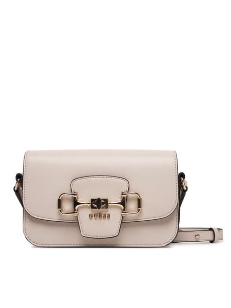 Guess Torebka Janie HWVG99 10210 Écru. Białe listonoszki Guess, z aplikacjami, ze skóry, bez dodatków. Za 388.99 zł.