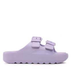 Klapki Gap. Fioletowe klapki GAP, bez wzorów, bez obcasa, bez zapięcia. Za 159.99 zł.