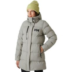 Damska kurtka puchowa parka Helly Hansen Adore. Szare płaszcze Helly Hansen, bez wzorów, z puchu, casualowe, bez kaptura. W wyprzedaży za 1,213.00 zł.