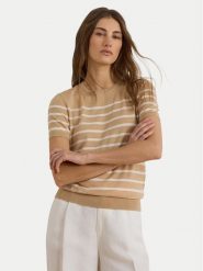 LAUREN RALPH LAUREN T-Shirt Eyelah 200P13973002 Beżowy Regular Fit. Brązowe t-shirty Lauren Ralph Lauren, s, bez wzorów, z syntetyku, bez kołnierzyka, bez ramiączek. Za 819.99 zł.