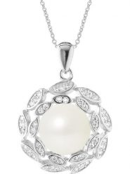 Pearl Addict Srebrny naszyjnik z perłą - dł. 42 cm rozmiar: onesize. Białe naszyjniki Pearl Addict, z materiału, z cyrkonią, srebrne. Za 260.99 zł.